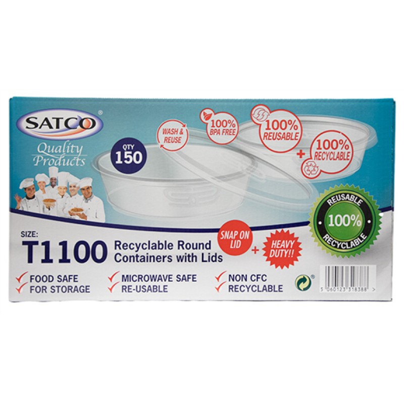 SATCO ROUND CONTAINER AND LIDS 750ML