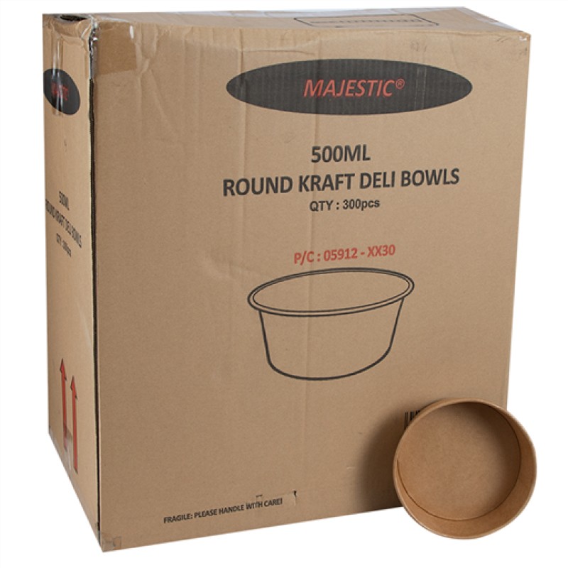 ROUND KRAFT DELI BOWLS 500ML