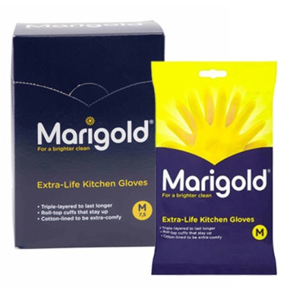 (MEDIUM) RUBBER GLOVES YELLOW MARIGOLD
