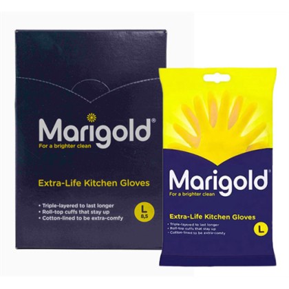 (LARGE) RUBBER GLOVES YELLOW MARIGOLD