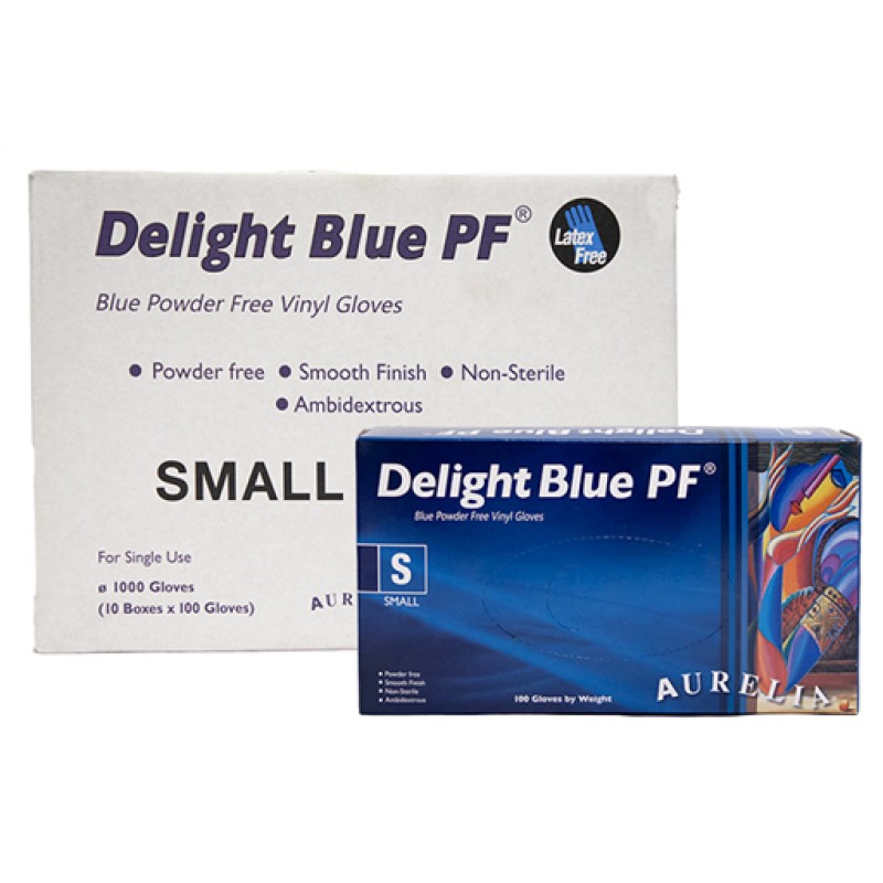 VINYL GLOVES POWDER FREE BLUE SMALL (38996)