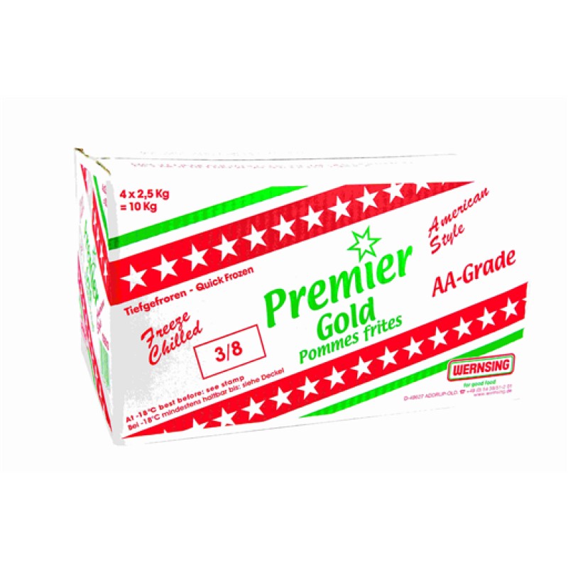Premier Gold Chips Aa Grade 3/8 (4x2.5KG)