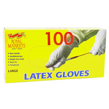 Royalmarkets Latex Gloves Powder Free (large) (100PCS)