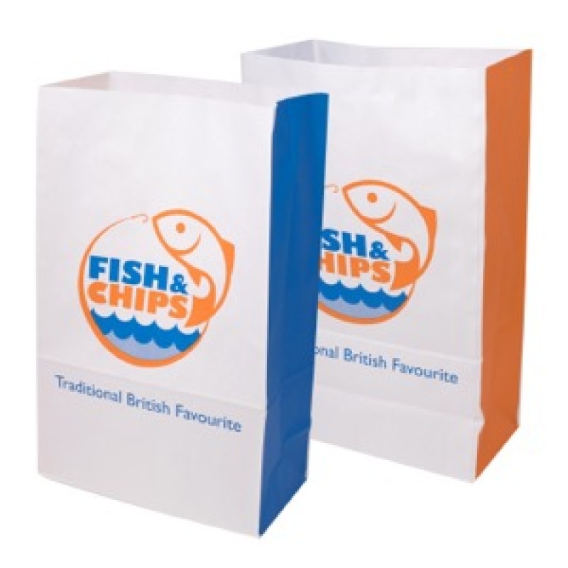 Fish & Chips Large Kraft SOS Bags 320x460x175mm 1x100