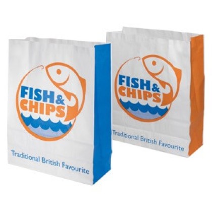 Fish & Chips Greaseproof Lined SOS2 Bags 180x70x230mm 1x250