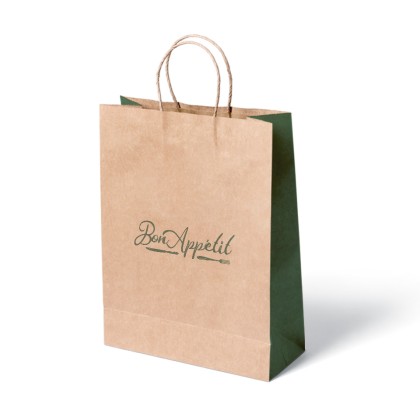 Bon Appetit Medium Brown Paper Carrier Bags with Twisted Handle 1x100