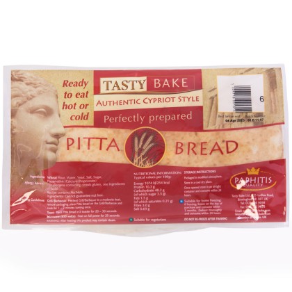 Tasty Bake Large Cypriot Style Long Life Pitta Breads 18x6