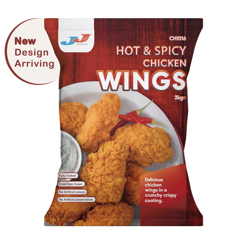 JJ IQF Halal Battered Hot Wings 1x2kg