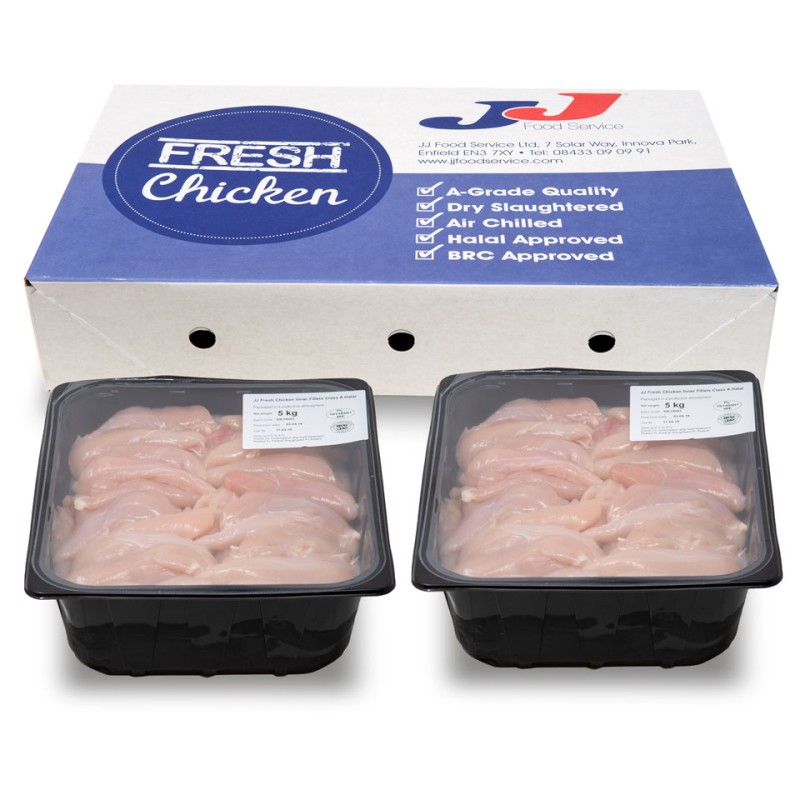 JJ Fresh Halal Chicken Breast Mini/Inner Fillets 2x5kg