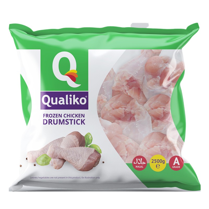 Qualiko IQF Halal Raw Chicken Drumsticks 1x2.5kg