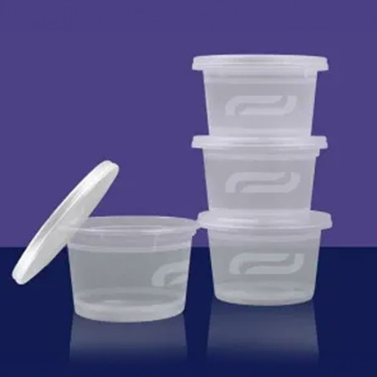 JJ 4oz Heavy Duty Microwave Plastic Clear Cups with Lids 1x500