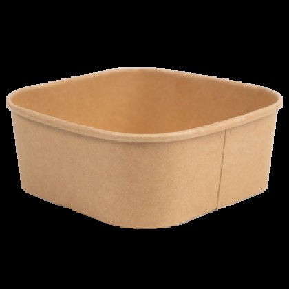500ml Kraft Square Food Container Lid Ref CON249 1x300