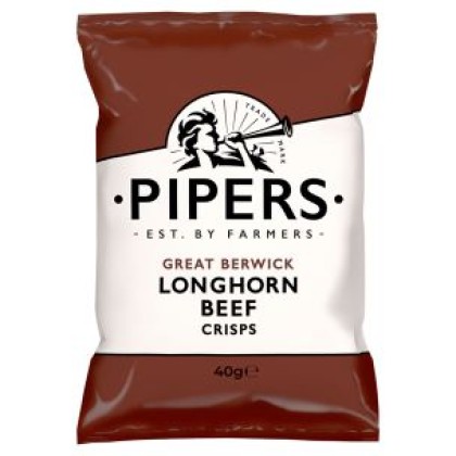 Pipers Great Berwick Longhorn Beef Crisps 24x40g