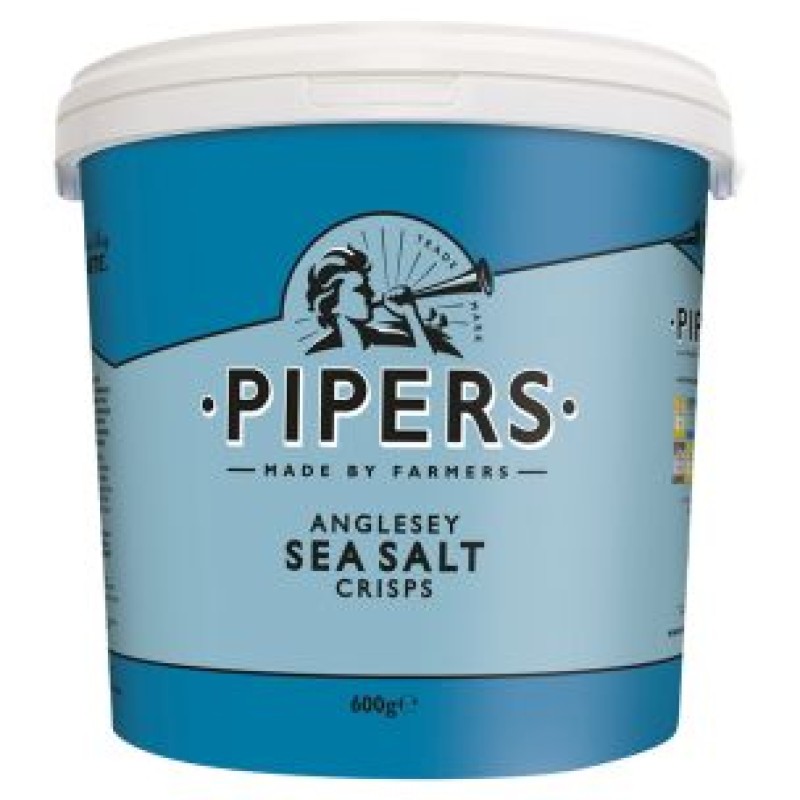 Pipers Anglesey Sea Salt Crisps Tub 1x600g