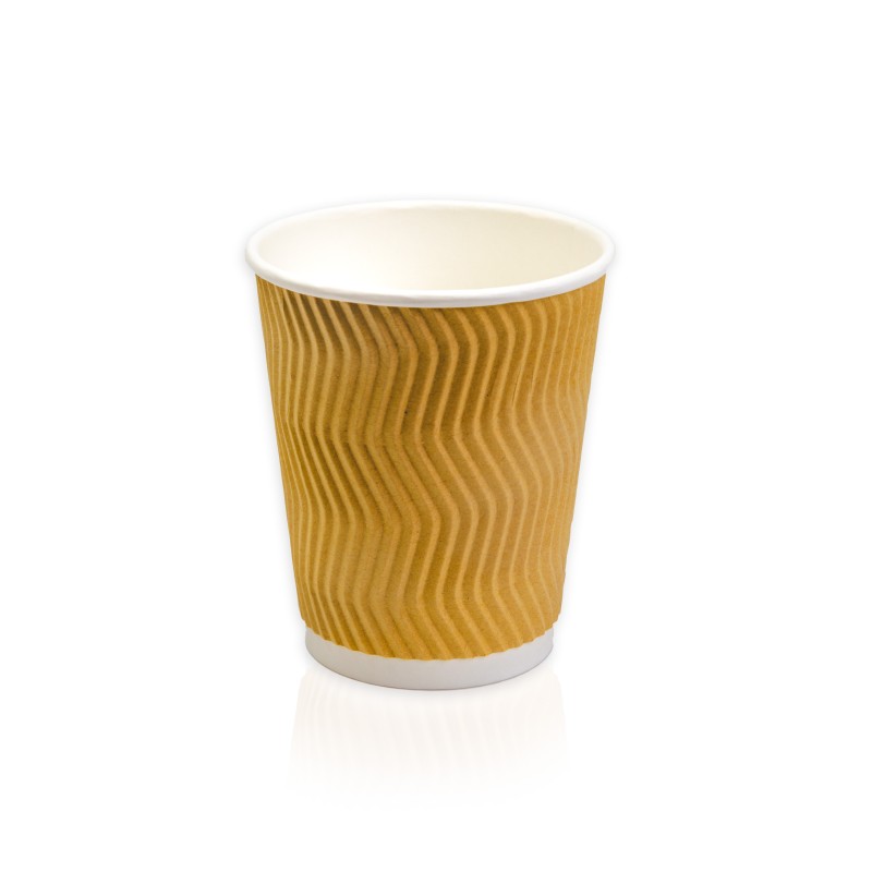 JJ 8oz Brown Ripple Wall Paper Hot Cup Lid Ref CUP264/CUP269 1x250
