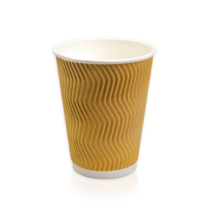 JJ 12oz Brown Ripple Wall Paper Hot Cup Lid Ref CUP265/CUP270 1x250