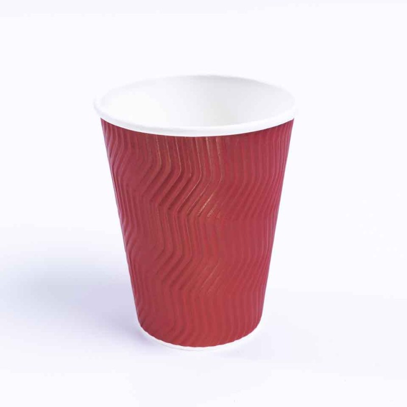 JJ 12oz Red Ripple Wall Paper Hot Cup Lid Ref CUP265/CUP270 1x250