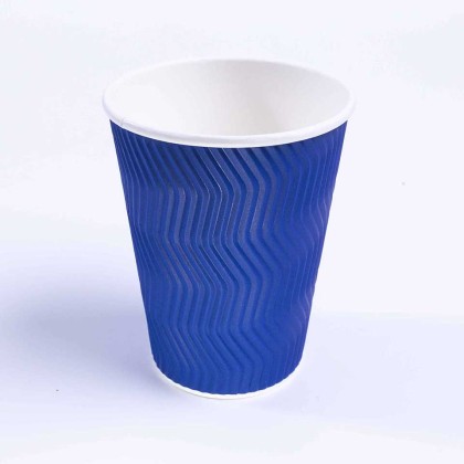 JJ 12oz Navy Blue Ripple Wall Paper Hot Cup Lid Ref CUP265/CUP270 1x250