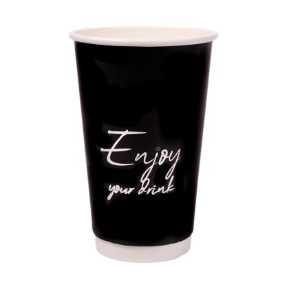 JJ 16oz Black Double Wall Paper Hot Cup Lid Ref CUP265/CUP270 1x250