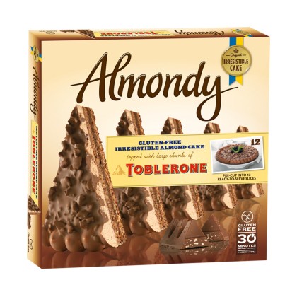 Almondy Toblerone Gluten Free Cake Pre-Sliced 1x12ptn