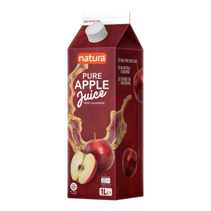 Natura 100% Pure Apple Juice Carton 12x1L Natura 100% Pure Apple Juice Carton 12x1L