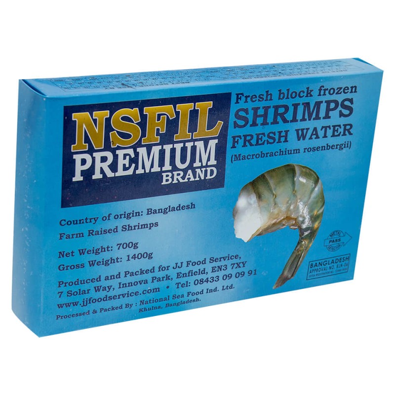 NSFIL Premium Raw HLSO Fresh Water King Prawns 8/12, 700g net 6x1.4kg
