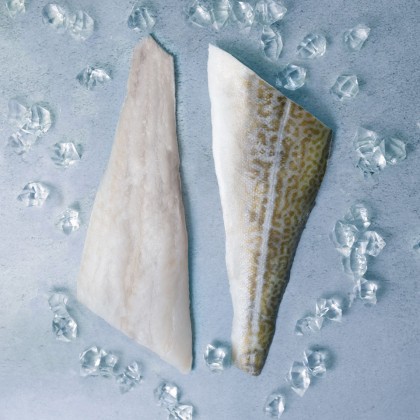 JJ MSC Atlantic IQF Skin-on Boneless Cod Fillets 7-8oz 1x18