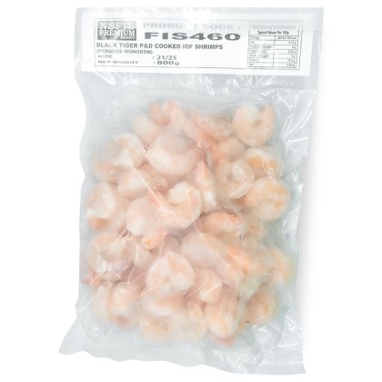 NSFIL Premium IQF Cooked P&D King Prawns 21/25, 800g net 1x1kg