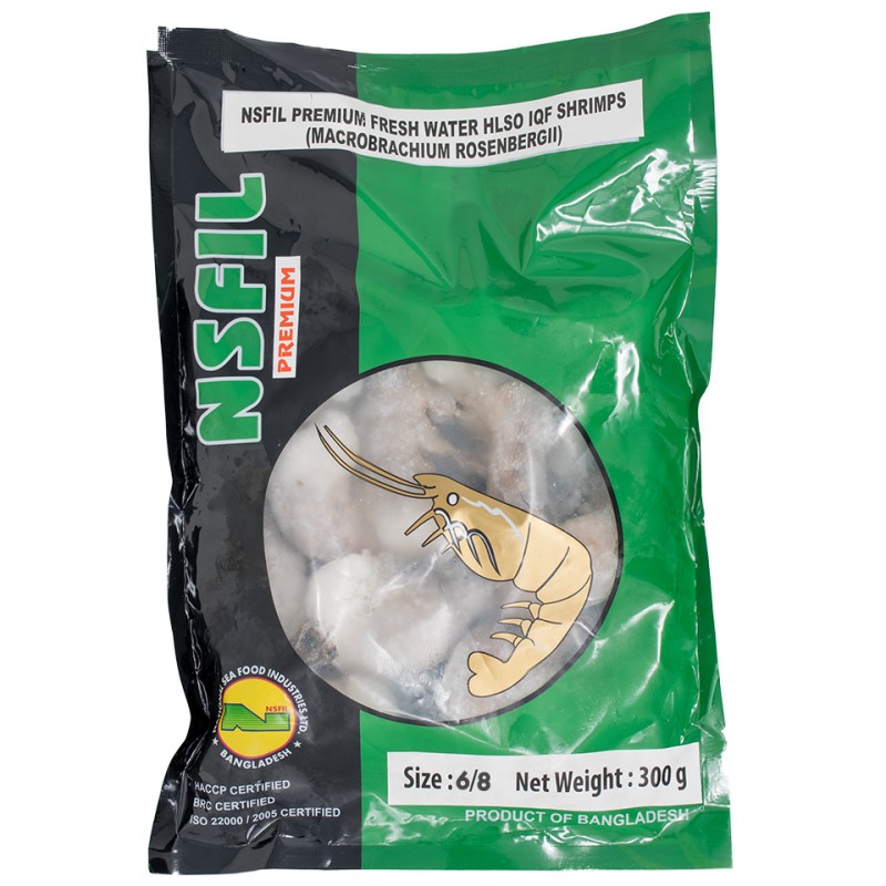 NSFIL Premium EZP, IQF HLSO King Prawns 6/8, 300g net 1x500g