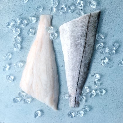 JJ MSC Atlantic IQF Skin-on Boneless Haddock Fillets 10-12oz 1x12