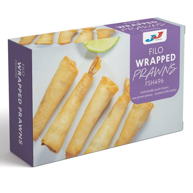 JJ Filo Wrapped Prawns 21/25 1x500g