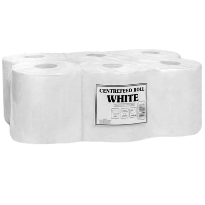 2 Ply Centrefeed White Rolls 17cmx100m 1x6