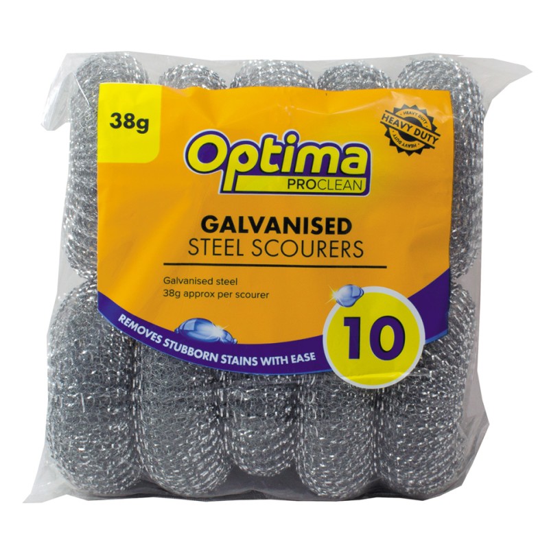Optima Galvanised Steel Scourers 1x10