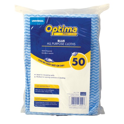 Optima 50 Multi Purpose Cloths Blue  1x1