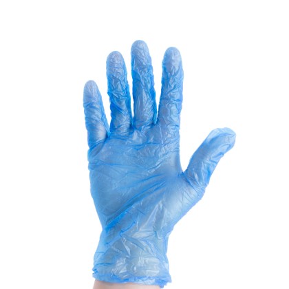 Disposable Blue Vinyl Gloves Medium 1x100