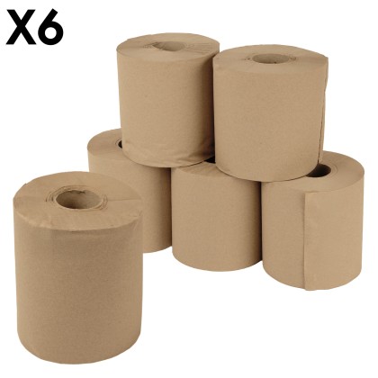 JJ Centrefeed Natural Colour Rolls 15.7cmx120m 1x6