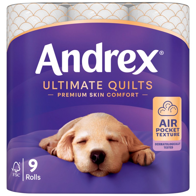 Andrex Ultimate Quilts 3ply Toilet Rolls 1x9