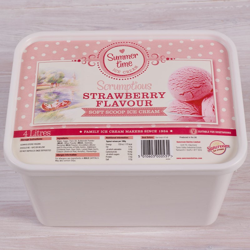 Summertime Strawberry Soft Scoop Ice Cream 1x4L