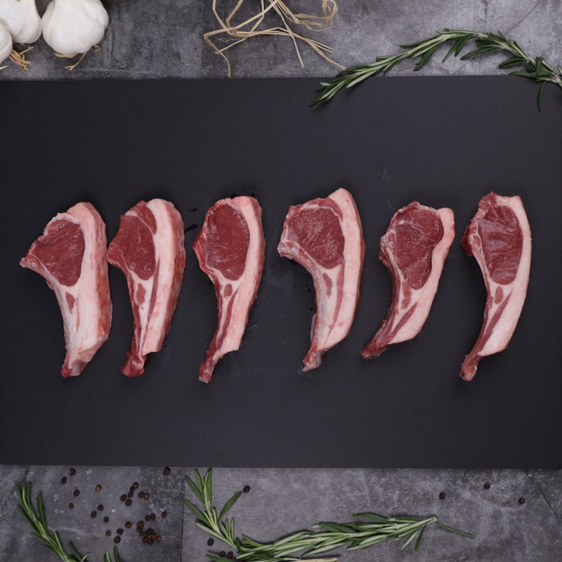 Fresh UK Halal Lamb Cutlet Best End Chops (Price per Kg) Pack Appx 2kg