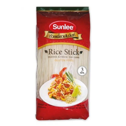 Sunlee Rice Stick Noodle 3mm 30x400g Sunlee Rice Stick Noodle 3mm 30x400g