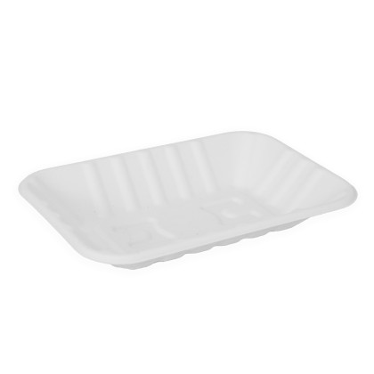 JJ Small White Bagasse Tray 170x115x25mm 1x500
